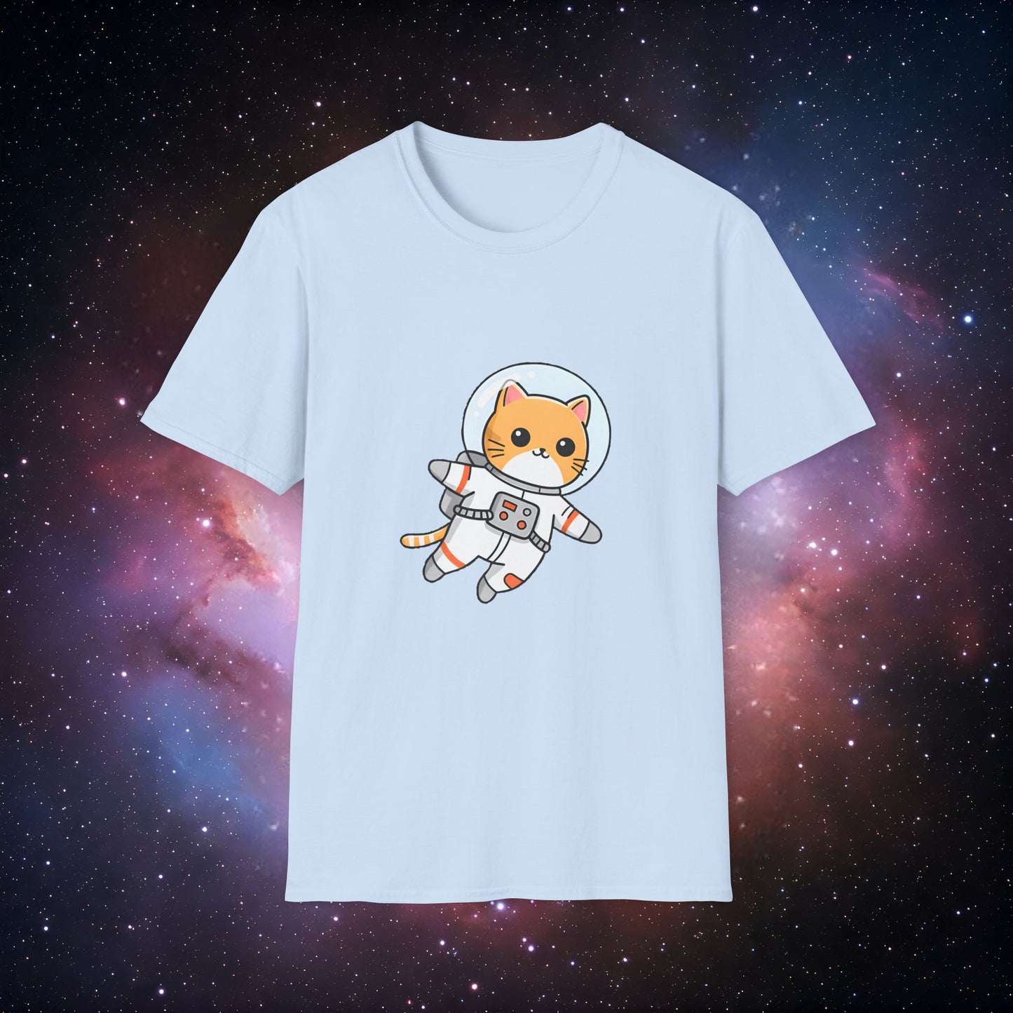 Astro Cat 2 Unisex Softstyle T-Shirt - Cute Space-Themed Tee for Animal Lovers