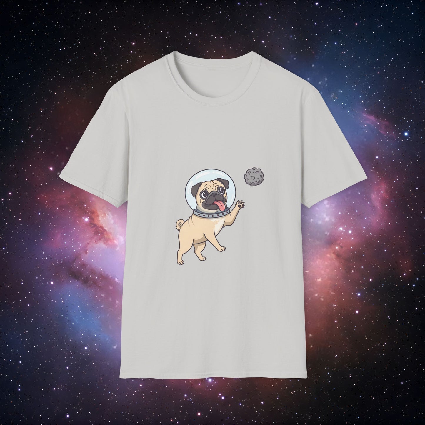 Retro Space Dog 3 Unisex Softstyle Tee - for Dog Lovers