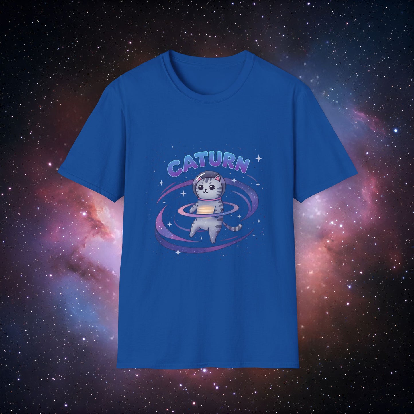 Caturn 3 Galaxy Unisex T-Shirt - Fun Cosmic Cat Design