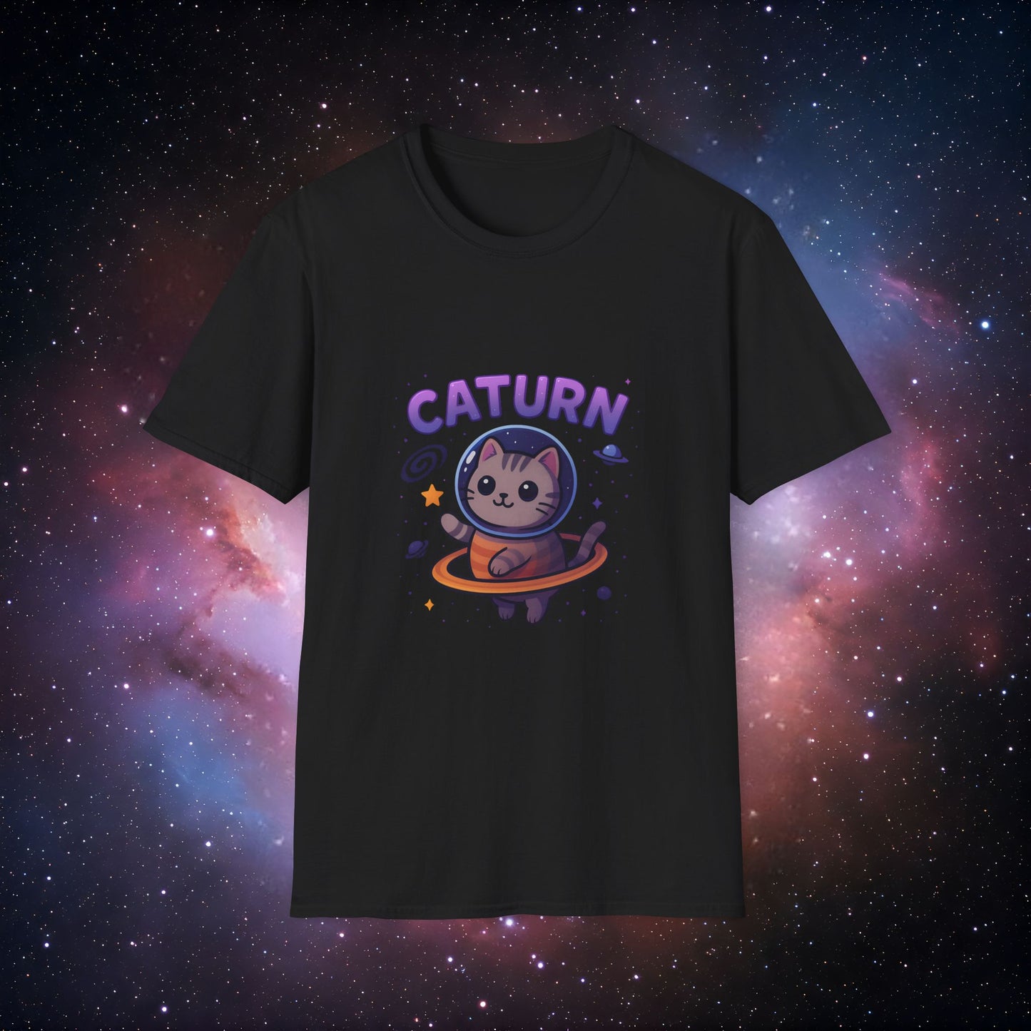 Caturn 4 Unisex Softstyle T-Shirt - Perfect for Space Lovers!