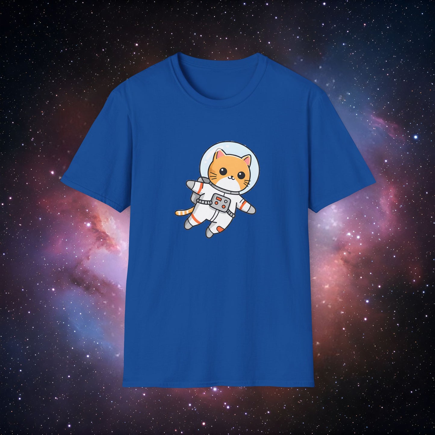 Astro Cat 2 Unisex Softstyle T-Shirt - Cute Space-Themed Tee for Animal Lovers