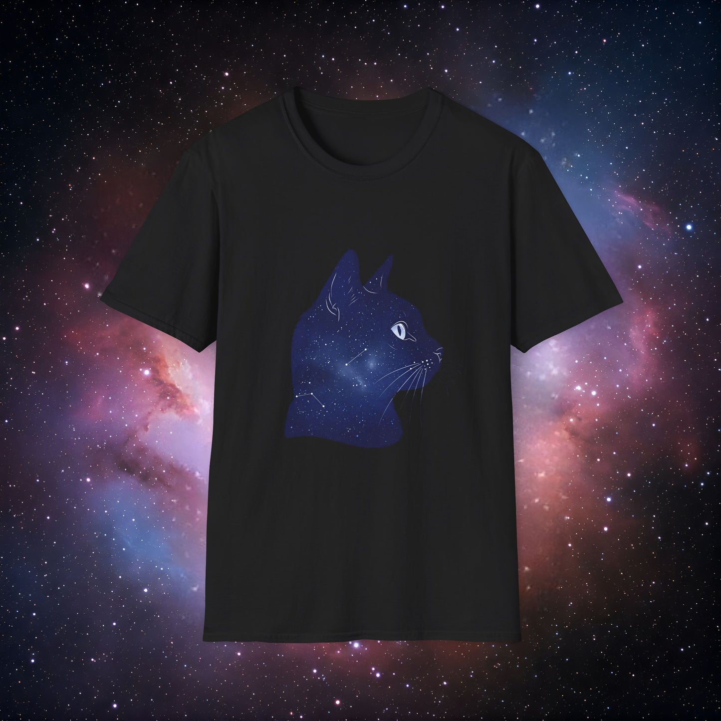Cosmic Cat 5 Unisex Softstyle T-Shirt - Perfect for Cat Lovers & Stargazers