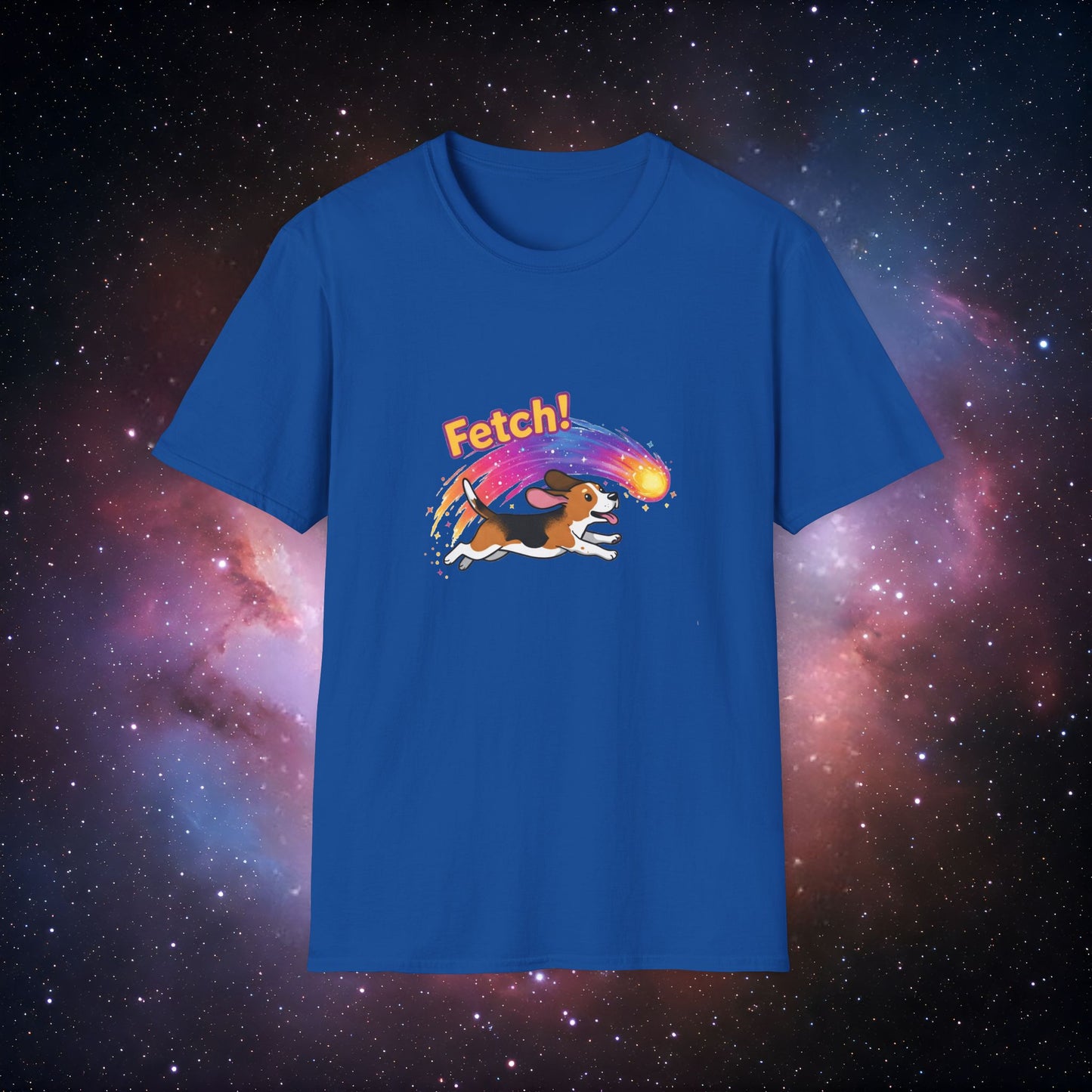 Comet Dog 3 Unisex Softstyle T-Shirt - Playful Dog Design for Pet Lovers