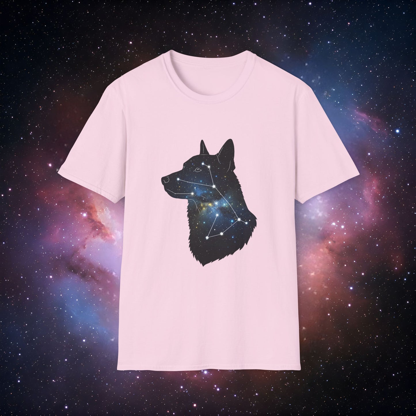 Constellation Dog 3 Unisex Softstyle T-Shirt - Galaxy Constellation Design