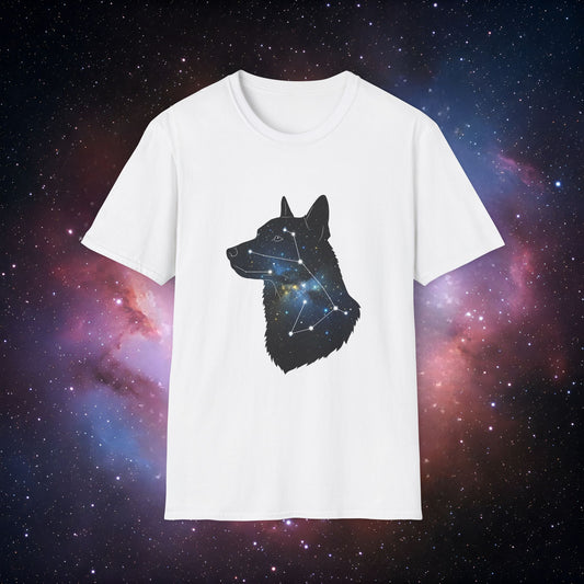 Constellation Dog 3 Unisex Softstyle T-Shirt - Galaxy Constellation Design