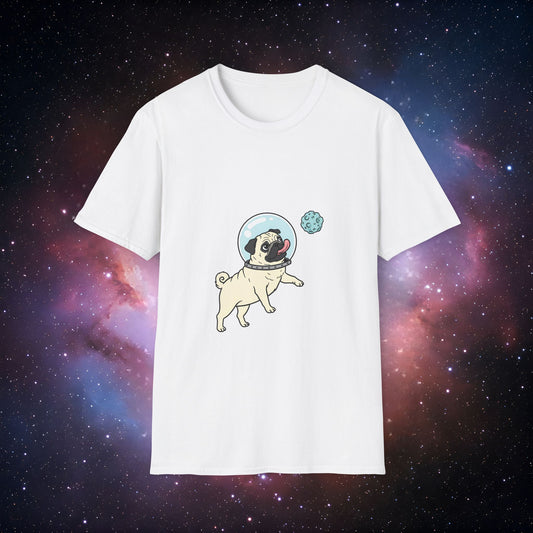 Retro Space Dog 2 Unisex Softstyle T-Shirt - Fun & Playful Pet Lover Tee