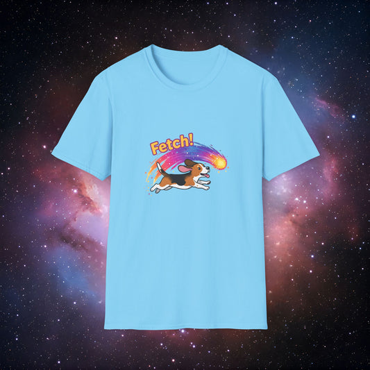 Comet Dog 3 Unisex Softstyle T-Shirt - Playful Dog Design for Pet Lovers
