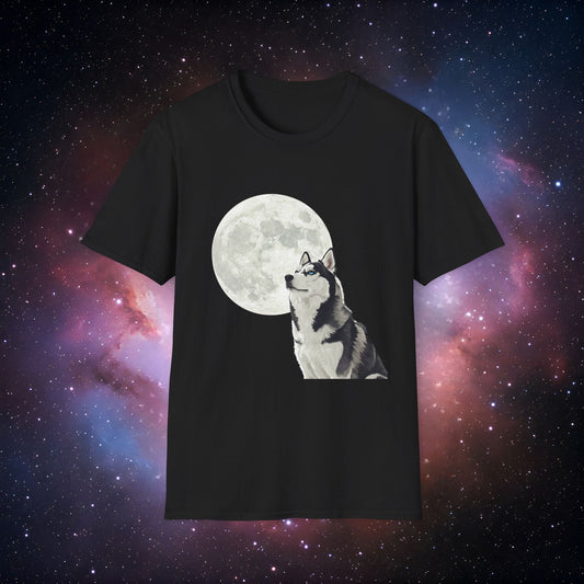 Husky Full Moon 1 - Unisex Softstyle T-Shirt