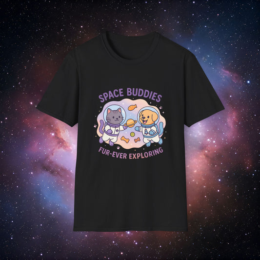 Space Buddies 1 Unisex Softstyle T-Shirt - Pet Lovers Gift