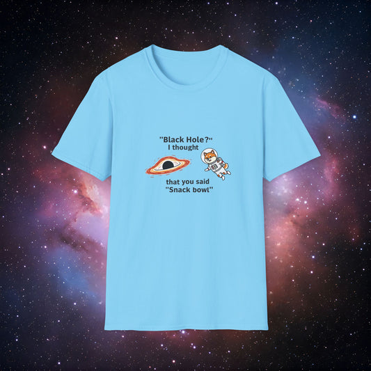 Black Hole Dog 4 - Unisex Softstyle Tee for Space Lovers