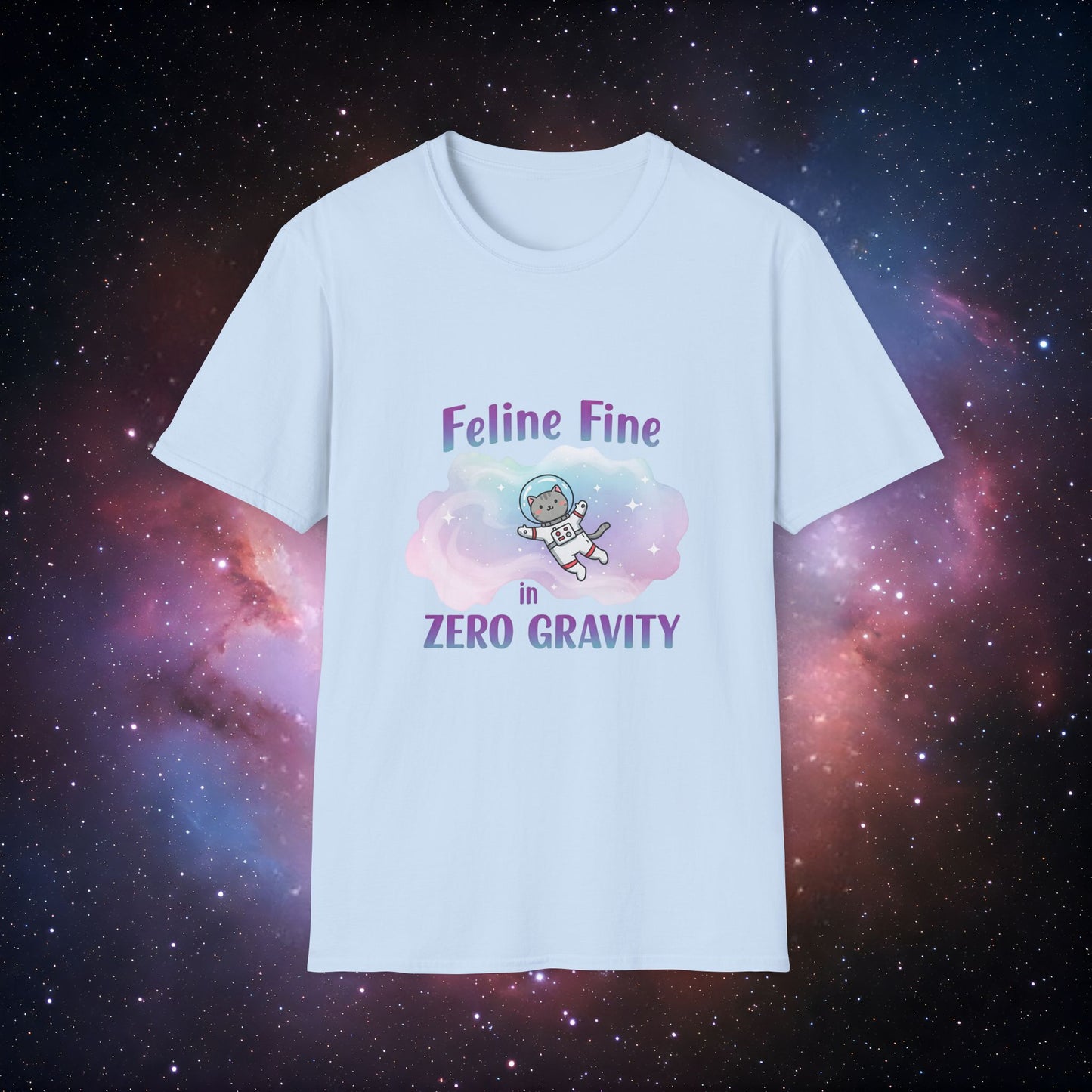 Feline Fine Zero Gravity 1 T-Shirt - Unisex Softstyle Tee