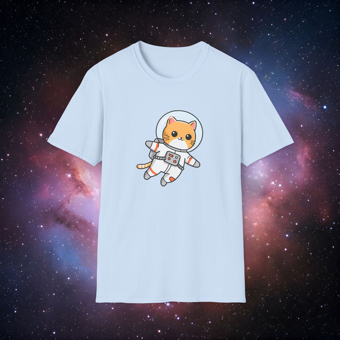 Astro Cat 2 Unisex Softstyle T-Shirt - Cute Space-Themed Tee for Animal Lovers