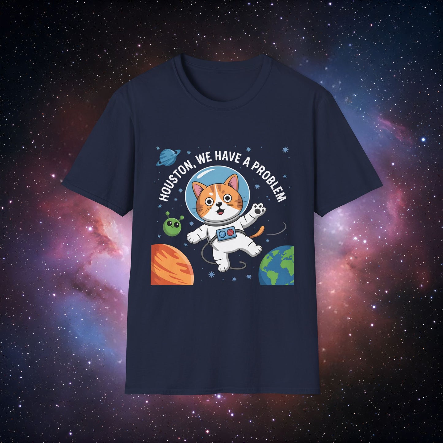 Houston We Have a Purr-oblem 4 - Funny Cat Astronaut T-Shirt