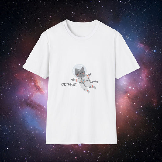 Catstronaut 2 Unisex Softstyle T-Shirt - Fun Space-Themed Tee for Cat Lovers