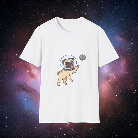Retro Space Dog 3 Unisex Softstyle Tee - for Dog Lovers