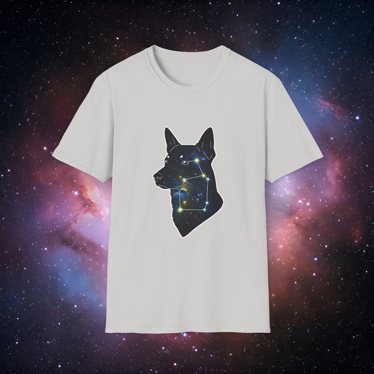 Constellation Dog 7 Unisex Softstyle T-Shirt - Galaxy Constellation Design