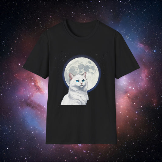 Moonlit Cat 6 Unisex Softstyle T-Shirt - Perfect Gift for Cat Lovers