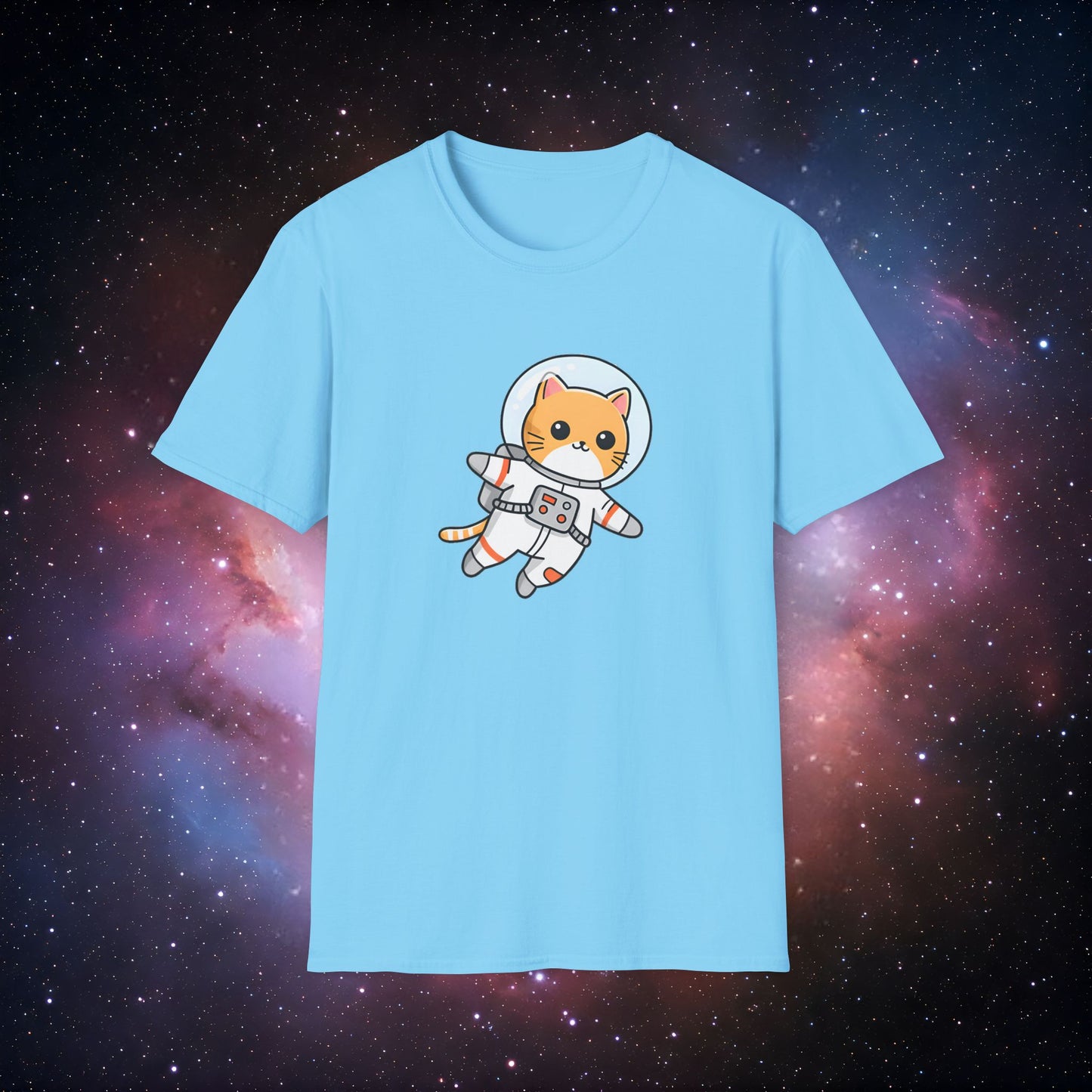 Astro Cat 2 Unisex Softstyle T-Shirt - Cute Space-Themed Tee for Animal Lovers