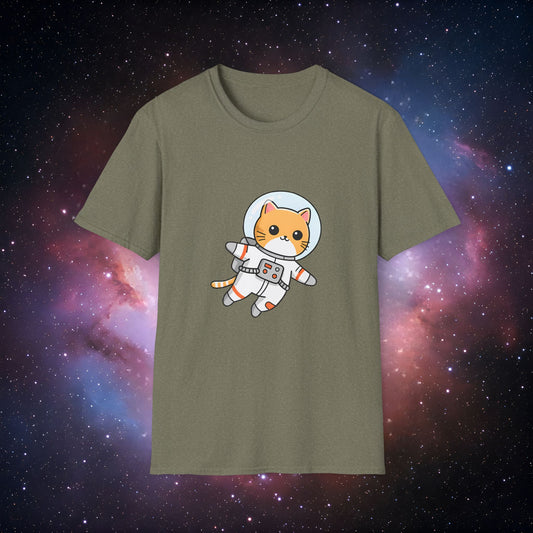 Astro Cat 2 Unisex Softstyle T-Shirt - Cute Space-Themed Tee for Animal Lovers