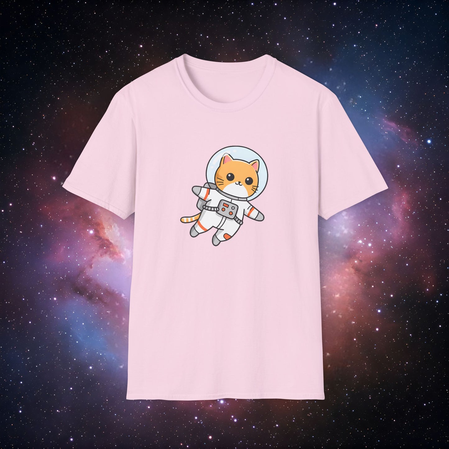 Astro Cat 2 Unisex Softstyle T-Shirt - Cute Space-Themed Tee for Animal Lovers