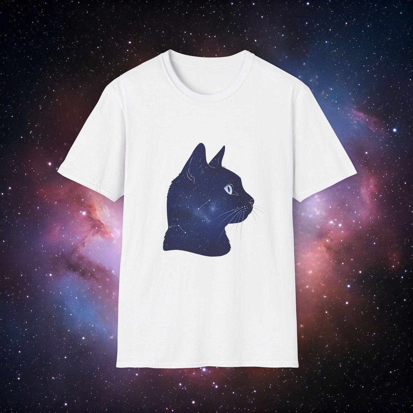 Cosmic Cat 5 Unisex Softstyle T-Shirt - Perfect for Cat Lovers & Stargazers