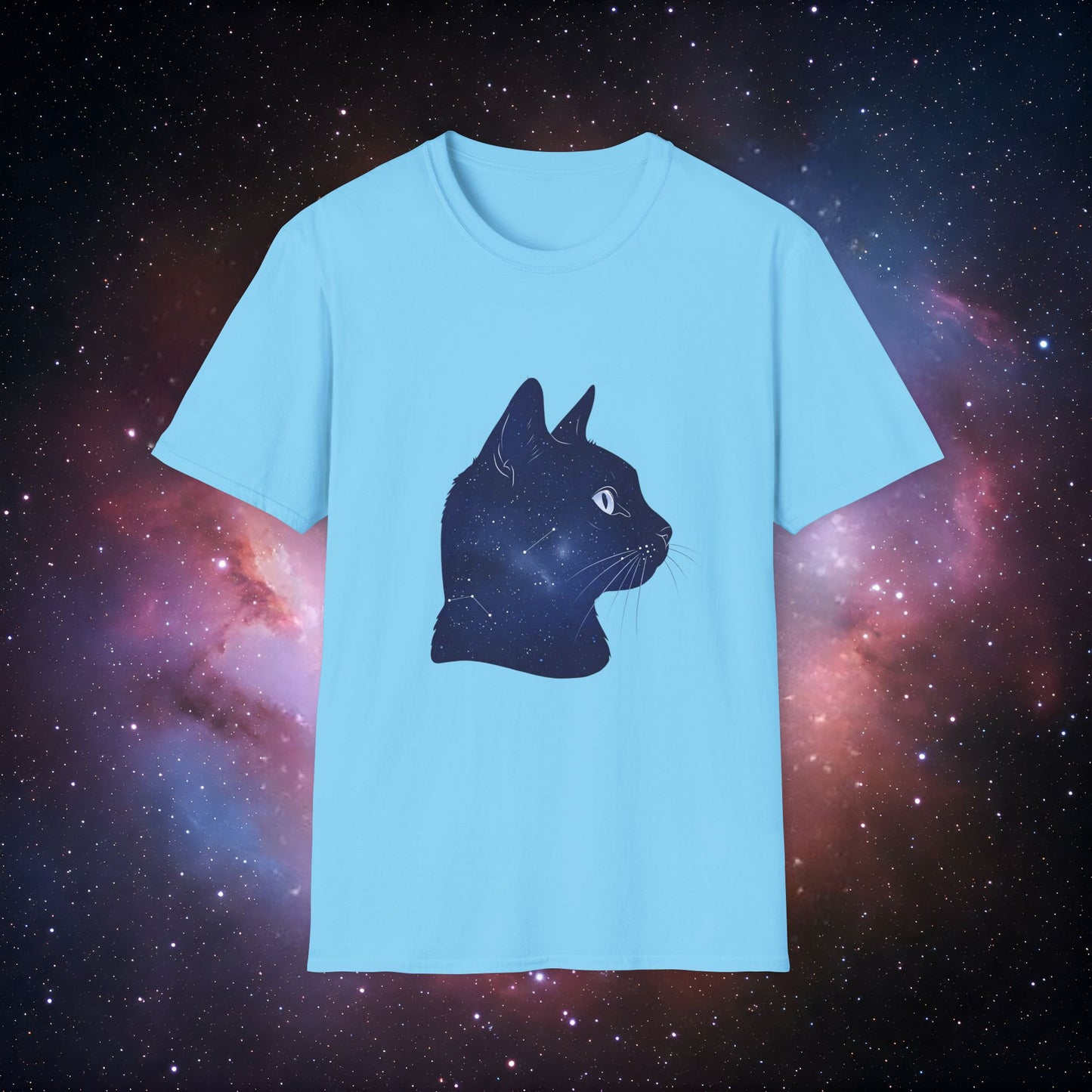 Cosmic Cat 5 Unisex Softstyle T-Shirt - Perfect for Cat Lovers & Stargazers