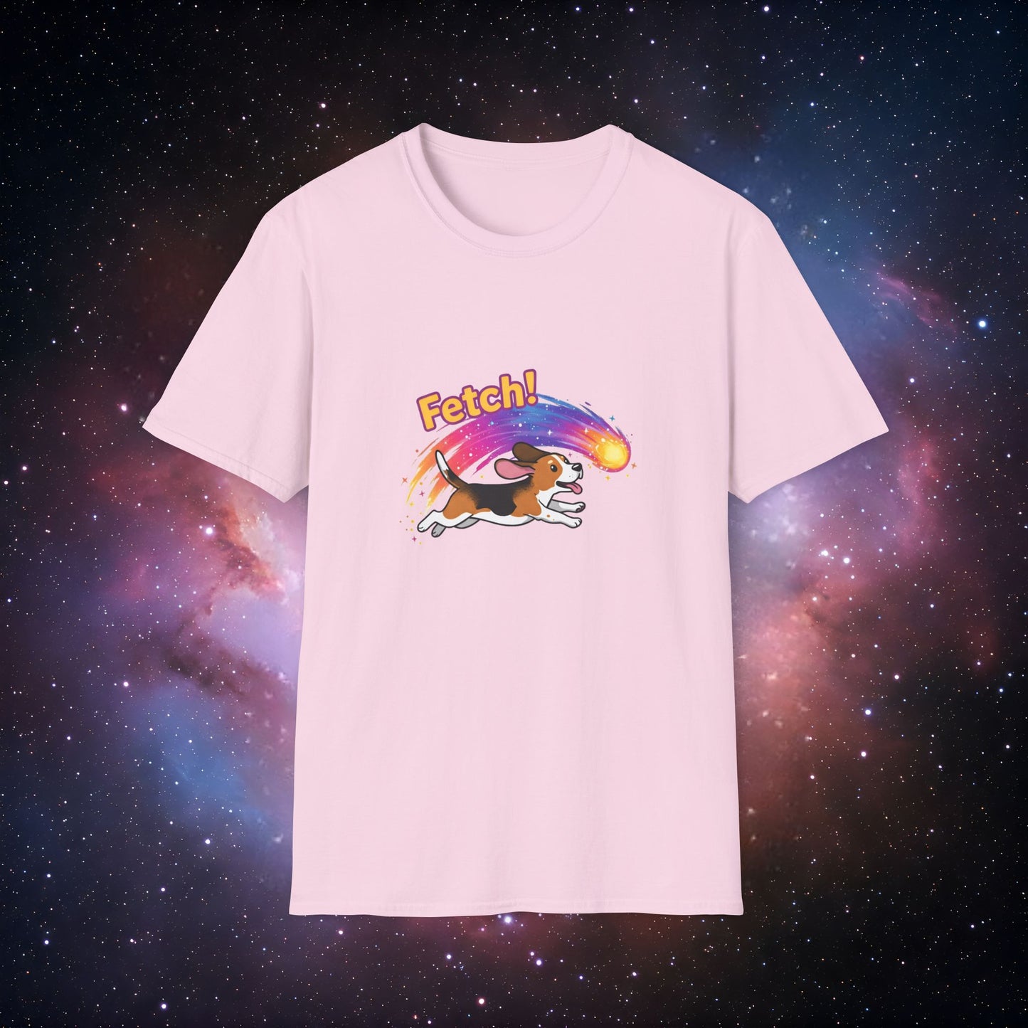 Comet Dog 3 Unisex Softstyle T-Shirt - Playful Dog Design for Pet Lovers