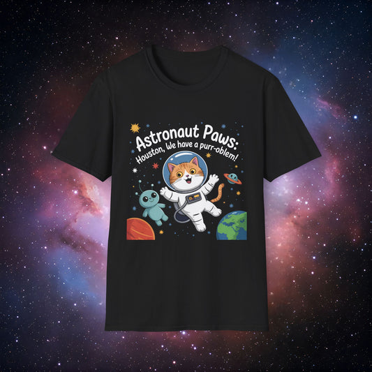 Houston We Have a Purr-oblem 3 - Astronaut Paws Unisex T-Shirt
