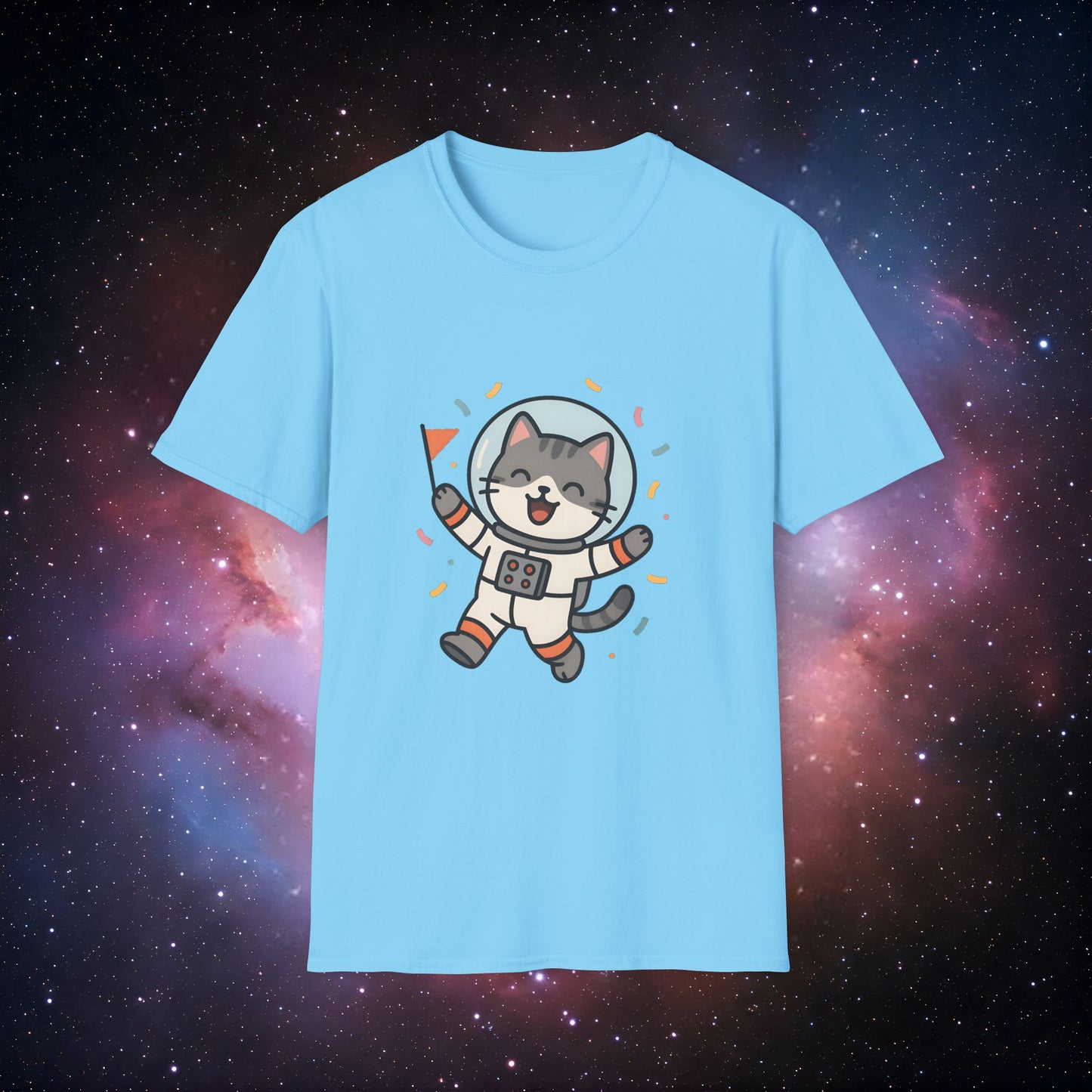 Party Catstronaut Unisex Softstyle T-Shirt - Perfect Gift for Space Lovers