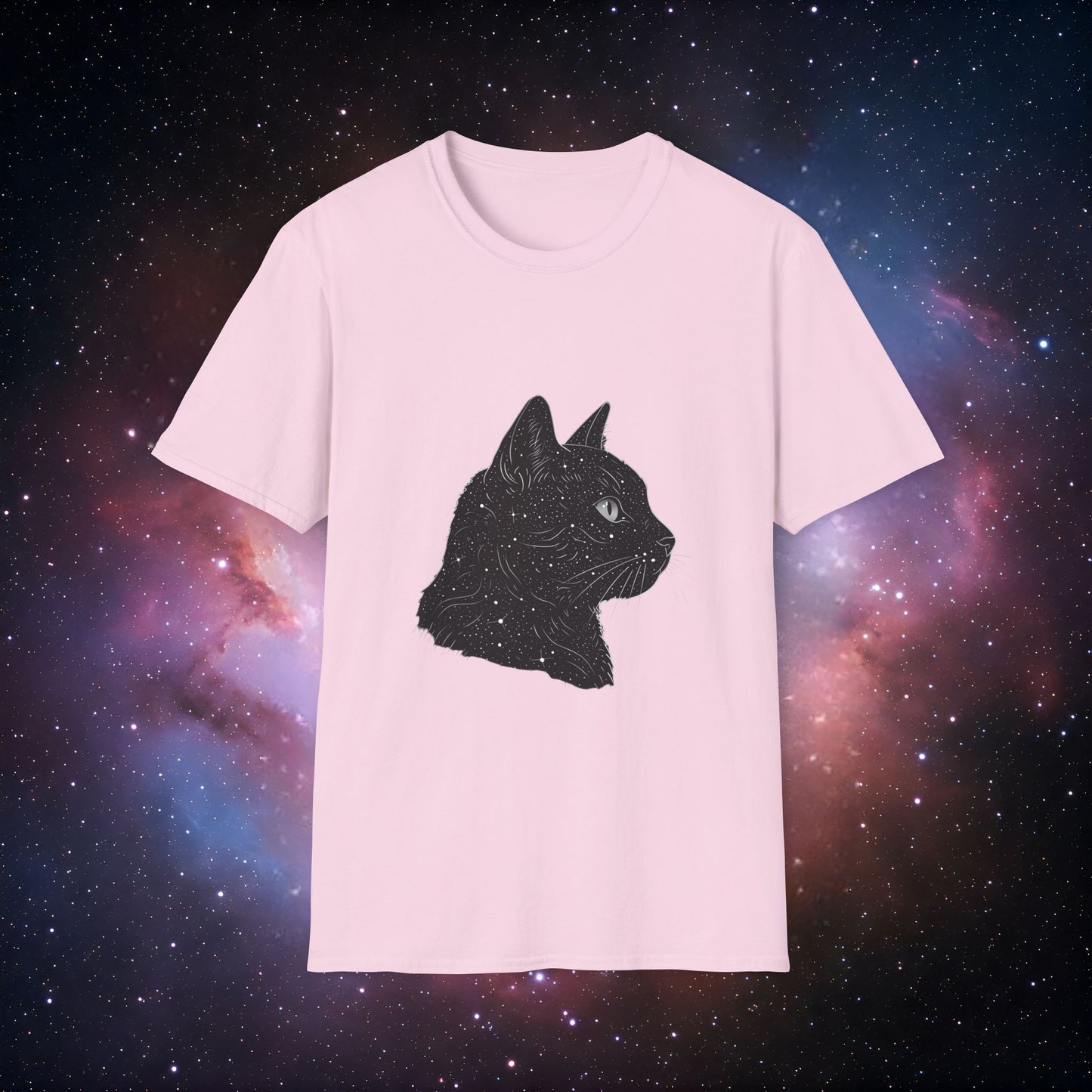 Cosmic Cat 1 Unisex Softstyle T-Shirt - Perfect for Cat Lovers
