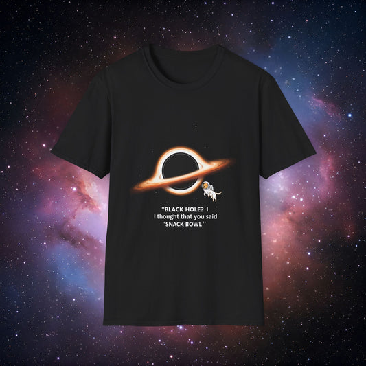 Black Hole Dog 3 - Unisex Softstyle Tee with Space Design