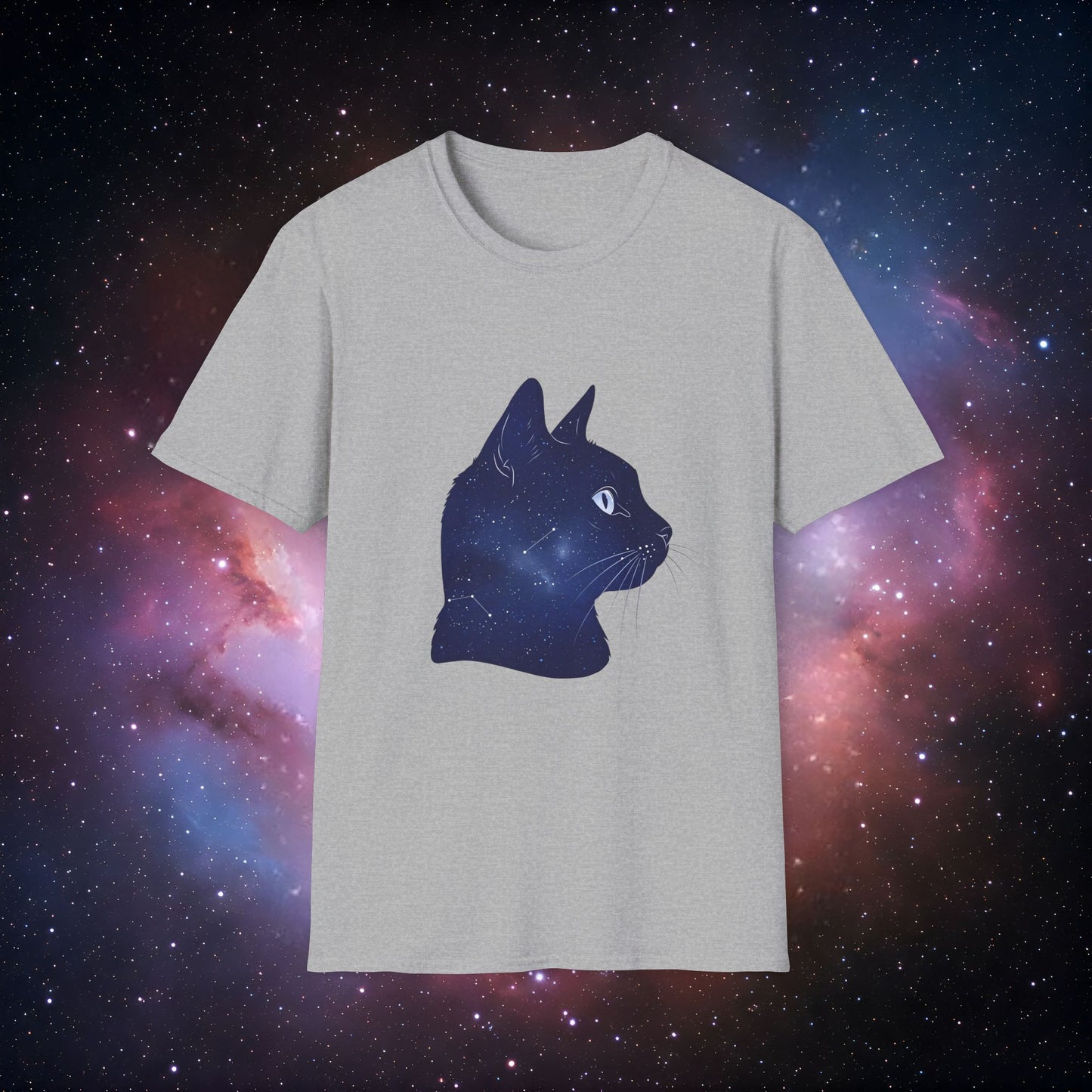 Cosmic Cat 5 Unisex Softstyle T-Shirt - Perfect for Cat Lovers & Stargazers