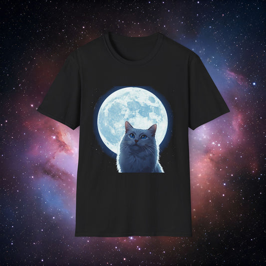 Moonlight Cat 5 Unisex Softstyle T-Shirt - Perfect for Cat Lovers