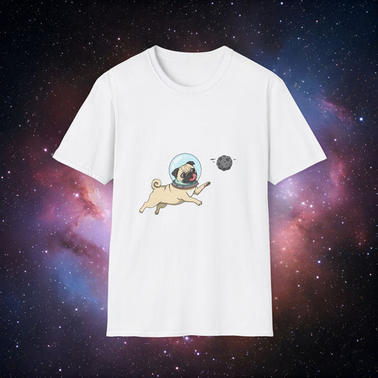 Retro Space Dog 4 Unisex Softstyle T-Shirt - Perfect for Pet Lovers