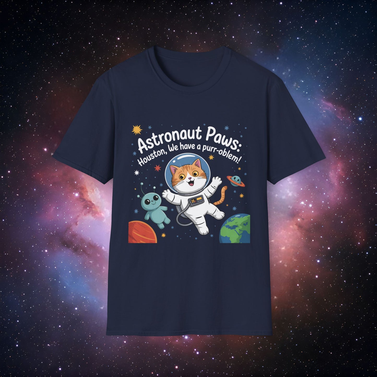 Houston We Have a Purr-oblem 3 - Astronaut Paws Unisex T-Shirt