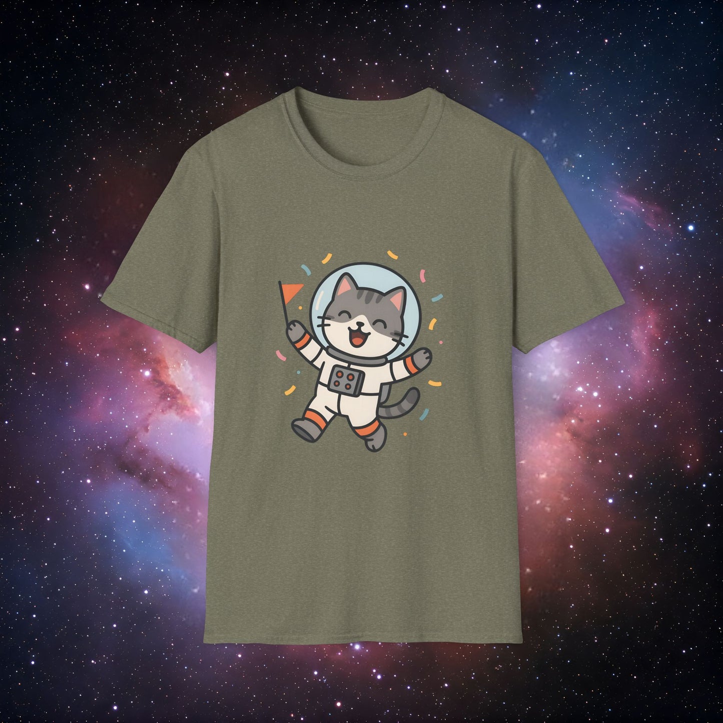 Party Catstronaut Unisex Softstyle T-Shirt - Perfect Gift for Space Lovers