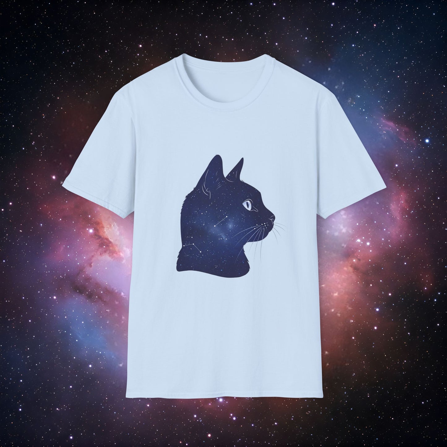 Cosmic Cat 5 Unisex Softstyle T-Shirt - Perfect for Cat Lovers & Stargazers