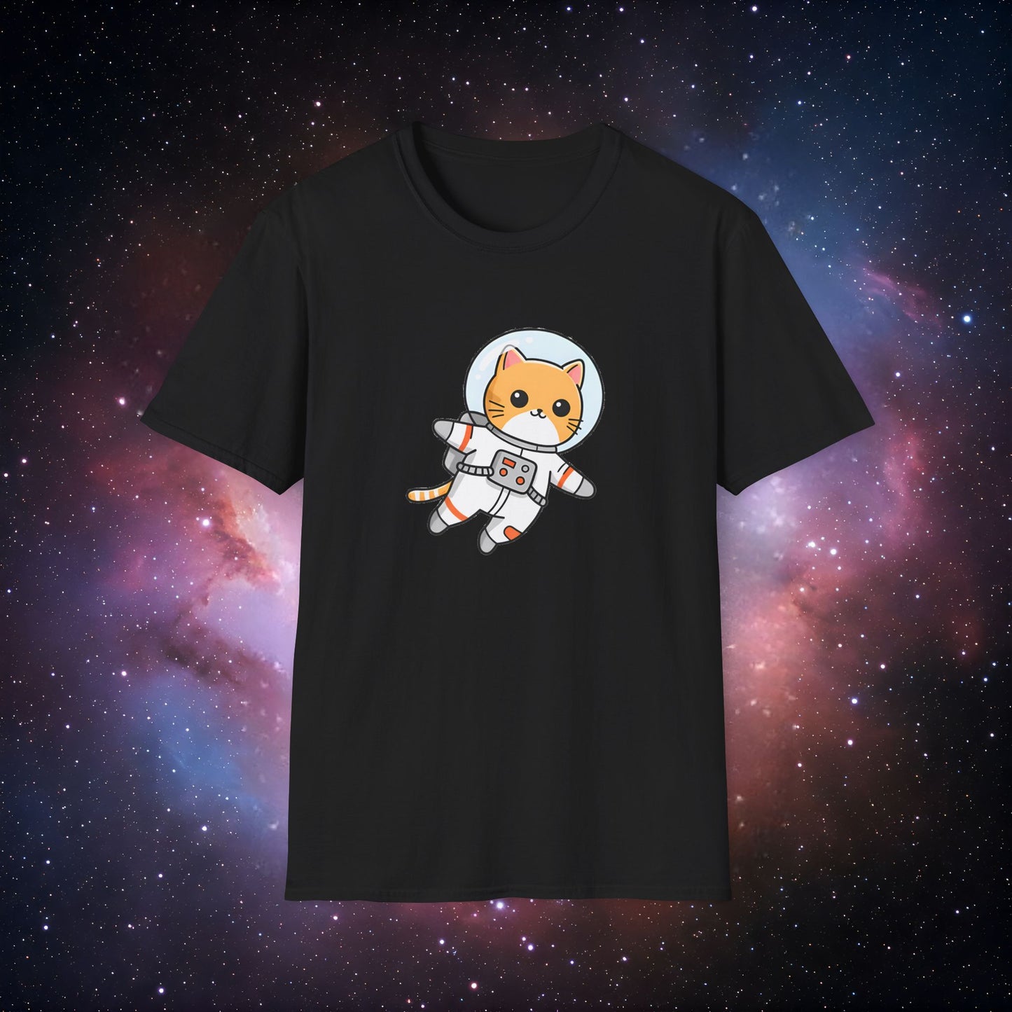 Astro Cat 2 Unisex Softstyle T-Shirt - Cute Space-Themed Tee for Animal Lovers